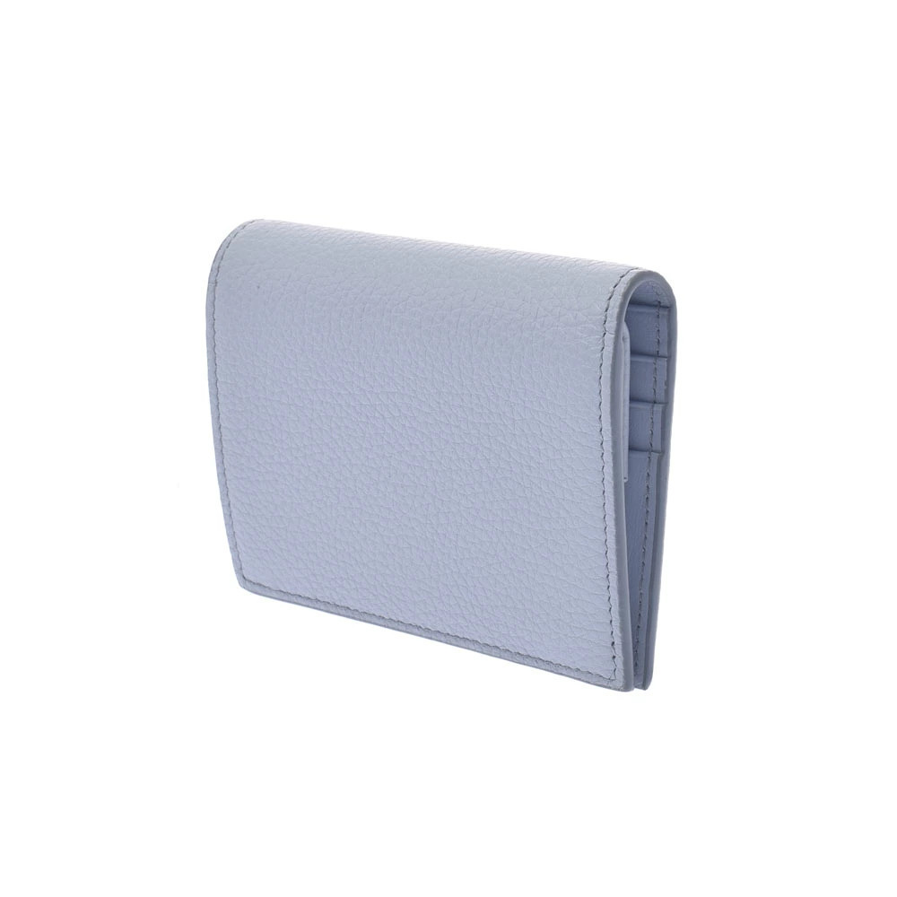 Prada Gray Bi Wallet fold Compact Leather Gray